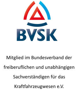 Mitglied im Bundesverband der  freiberuflichen und unabh�ngigen  Sachverst�ndigen f�r das  Kraftfahrzeugwesen e.V.